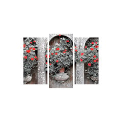 Репродукция из трех частей Цветы в вазонах цена и информация | Картины, живопись | kaup24.ee