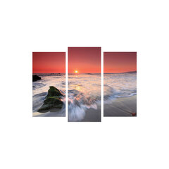 Репродукция из трех частей Закат в море цена и информация | Картины, живопись | kaup24.ee