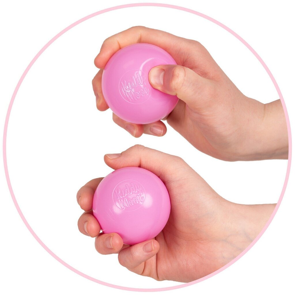 Plastpallid KiddyMoon pallimere jaoks, 200 tükki, ∅ 6cm, sertifitseeritud, valmistatud Euroopa, Valge/Hall/Heleroosa hind ja info | Imikute mänguasjad | kaup24.ee