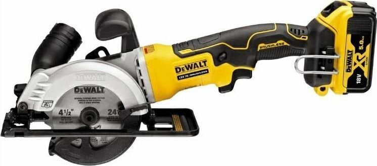 Ketassaag DeWalt 18V, 2 x 5Ah, 115mm, DCS571P2-Qwtstak kohver цена и информация | Elektrilised saed, mootorsaed ja tarvikud | kaup24.ee