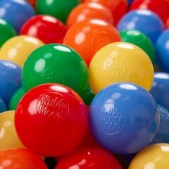 KiddyMoon Играть в пластиковые шарики для малыша 100 штук ∅ 6cm, сертифицированный продукт, произведенный в ЕС, жёлтый/зелёный/голубой/красный/оранжевый цена и информация | Игрушки для малышей | kaup24.ee