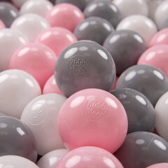 KiddyMoon Играть в пластиковые шарики для малыша 200 штук ∅ 7cm, сертифицированный продукт, произведенный в ЕС, белый/серый/светло-розовый цена и информация | Игрушки для малышей | kaup24.ee