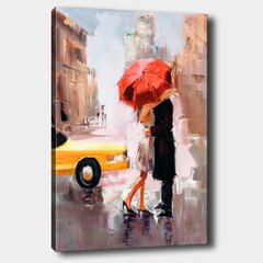 Reproduktsioon Paar punase vihmavarju all цена и информация | Картины, живопись | kaup24.ee