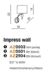 Seinalamp Azzardo Impress White hind ja info | Seinavalgustid | kaup24.ee
