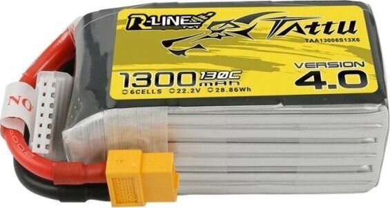 Aku Tattu R-Line 4.0 1300mAh 22.2V 130C 6S1P XT60 цена и информация | Nutiseadmed ja aksessuaarid | kaup24.ee