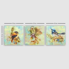 Репродукция из трех частей Птицы цена и информация | Картины, живопись | kaup24.ee