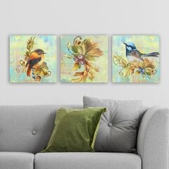 Репродукция из трех частей Птицы цена и информация | Картины, живопись | kaup24.ee