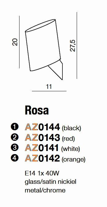 Seinalamp Azzardo Rosa White hind ja info | Seinavalgustid | kaup24.ee