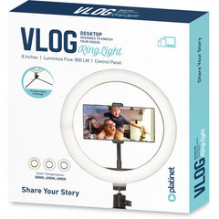 Platinet круговой осветитель PMRL8 Vlog LED Desktop 8" цена и информация | Держатели для телефонов | kaup24.ee