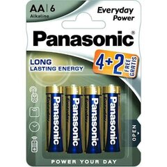 Panasonic LR6 Alkaline Everyday Power patareid, 6 tk hind ja info | Patareid | kaup24.ee