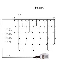 Kardin 400 LED koos puldiga ja dimmeriga "Premium Intelligence", külm valge цена и информация | Гирлянды | kaup24.ee