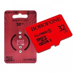 Mälukaart Borofone microSD 32Gb ilma adapterita hind ja info | Mobiiltelefonide mälukaardid | kaup24.ee