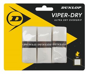 Намотка верхняя Dunlop Viperdry белая 3шт. цена и информация | Товары для большого тенниса | kaup24.ee