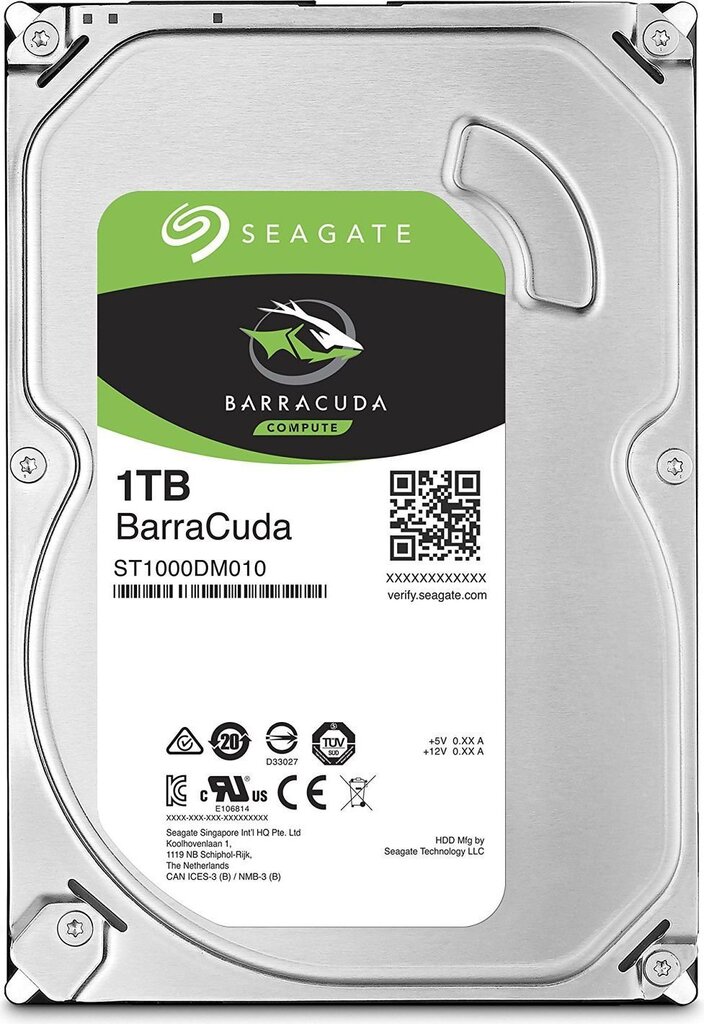 Seagate BarraCuda 1TB 6Gb/s SATA, ST1000DM010 hind ja info | Sisemised kõvakettad (HDD, SSD, Hybrid) | kaup24.ee