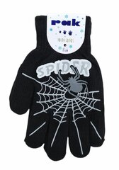 Утепленные перчатки для мальчиков Rak R-118DB Spider, черные цена и информация | Зимняя одежда для детей | kaup24.ee