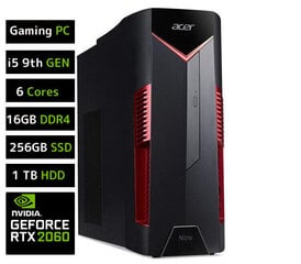 ACER Nitro i5-9400F 16GB 256GB SSD 1TB HDD RTX2060 цена и информация | Стационарные компьютеры | kaup24.ee