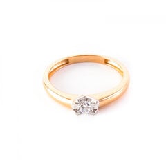 Золотое кольцо с одним камнем ZGA374 цена и информация | Кольцо | kaup24.ee