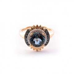 Золотое кольцо с голубыми бриллиантами и топазом ZGR0049111BLDT цена и информация | Кольцо | kaup24.ee