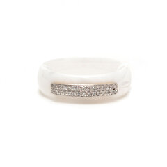 Белое керамическое кольцо с бриллиантами ZGFY00653R5YD цена и информация | Кольцо | kaup24.ee