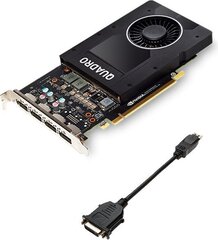 PNY Quadro P2000 5GB GDDR5 PCIE VCQP2000-PB hind ja info | Videokaardid (GPU) | kaup24.ee