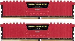 Corsair Vengeance LPX DDR4, 8GB, 2666MHz, CL16, Red (CMK8GX4M1A2666C16R) цена и информация | Оперативная память (RAM) | kaup24.ee