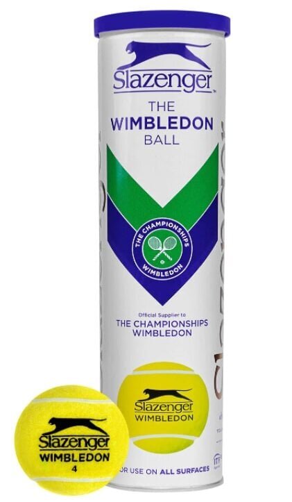 Tennisepallid SLAZENGER WIMBLEDON 4tk hind ja info | Välitennise tooted | kaup24.ee