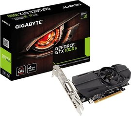 Videokaart Gigabyte GeForce GTX1050 Ti OC LP 4GB GDDR5 PCIE GV-N105TOC-4GL hind ja info | Videokaardid (GPU) | kaup24.ee