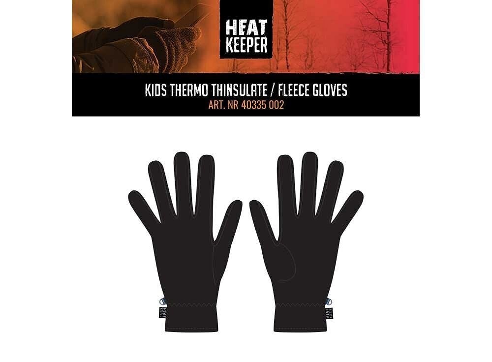 Laste termokindad Thermal insulated gloves, Heat Keeper, must hind ja info | Laste talveriided | kaup24.ee