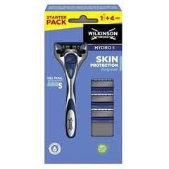 Komplekt Wilkinson Sword Hydro 5: raseerija, 1 tk + raseerimispead, 4 tk. цена и информация | Косметика и средства для бритья | kaup24.ee