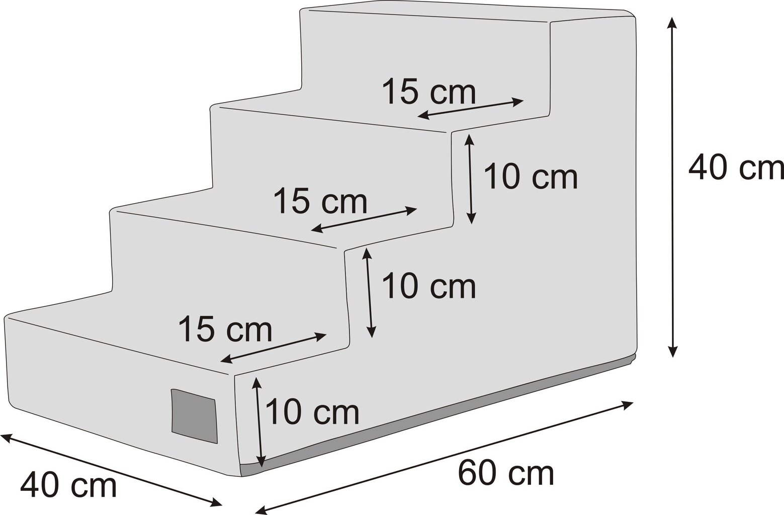 Hobbydog trepp Inari Light Grey 4, 60x40x40 cm цена и информация | Pesad, kuudid | kaup24.ee