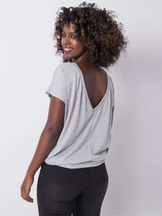 Серая футболка с вырезом на спине цена и информация | Женские футболки | kaup24.ee