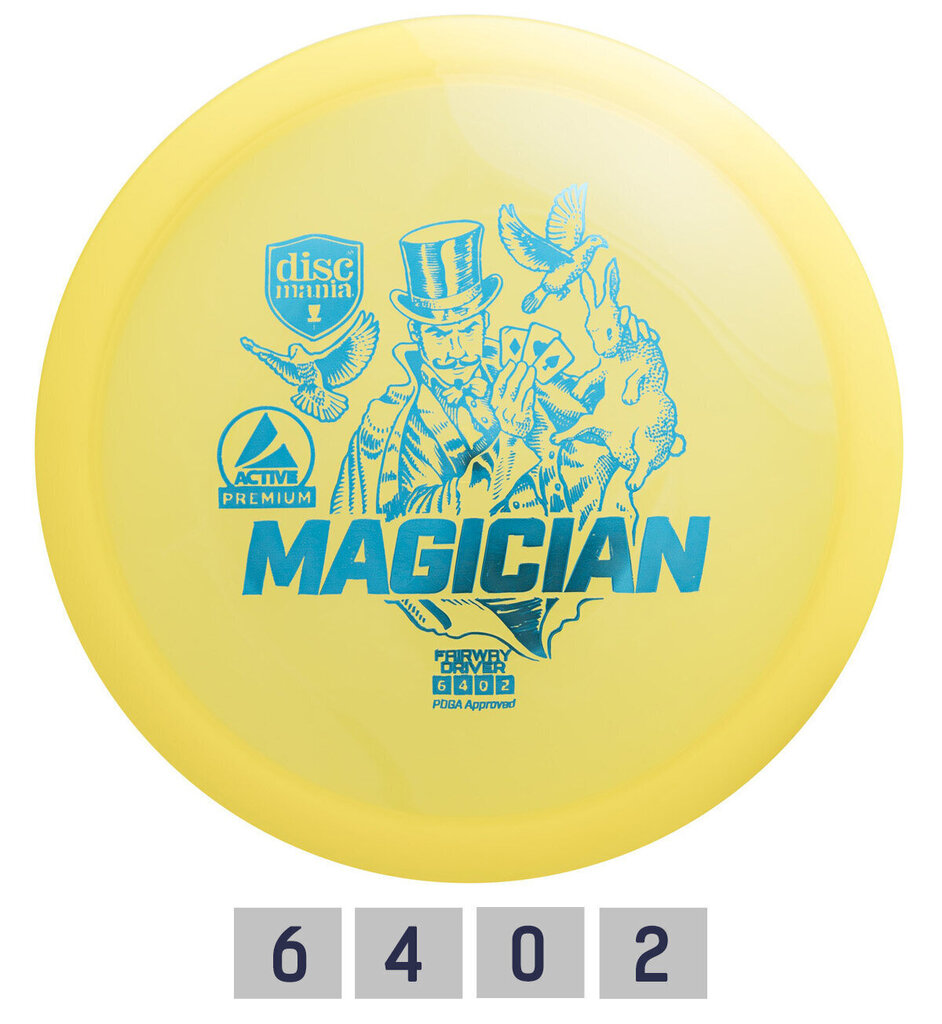 Ketas Fairway Driver PREMIUM MAGICIAN 6/4/0/2, kollane hind ja info | Discgolf | kaup24.ee