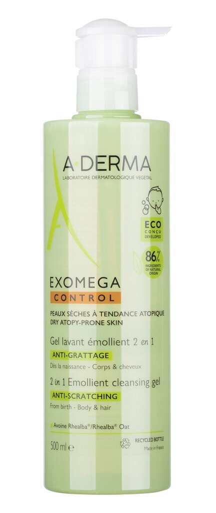 Dušigeel A-Derma Exomega Control 2in1 500 ml hind ja info | Dušigeelid, õlid | kaup24.ee