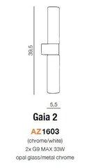 Azzardo настенный светильник AZ1603 Gaia 2 цена и информация | Настенные светильники | kaup24.ee