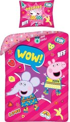 Laste voodipesukomplekt Peppa Pig, 140x200, 2-osaline цена и информация | Детское постельное бельё | kaup24.ee