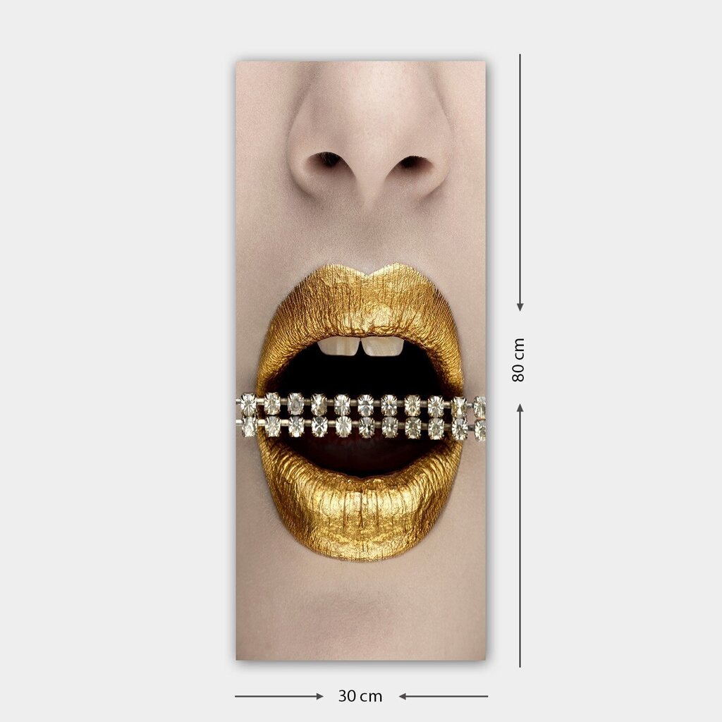 Reproduktsioon Kuldsed huuled pärlitega цена и информация | Seinapildid | kaup24.ee