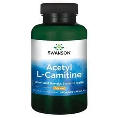 Пищевая добавка Swanson Ацетил L-карнитин 500 мг., 100 капсул. цена и информация | Витамины, пищевые добавки, препараты для хорошего самочувствия | kaup24.ee