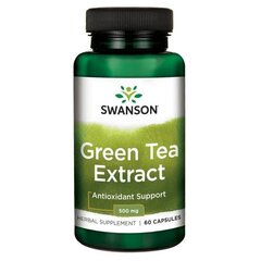 Toidulisand Swanson rohelise tee ekstraktiga 500 mg, 60 kapslit hind ja info | Swanson Kaitsevahendid ja meditsiinitarbed | kaup24.ee