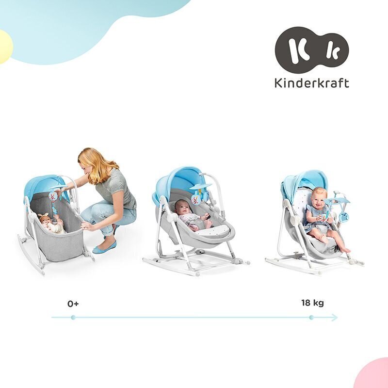 Lamamistool-kiik KinderKraft 5in1 Unimo Up, sinine hind ja info | Beebi lamamistoolid | kaup24.ee