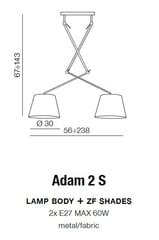 Azzardo rippvalgusti AZ1842 Adam 2S цена и информация | Люстры | kaup24.ee