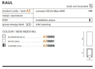 Azzardo seinavalgusti Raul Chrome hind ja info | Seinavalgustid | kaup24.ee