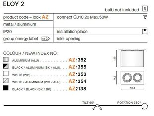 Azzardo светильник Eloy 2 AZ1355 цена и информация | Потолочные светильники | kaup24.ee