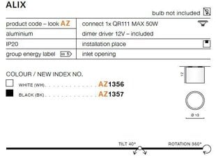 Azzardo потолочный светильник Alix AZ1357 цена и информация | Потолочные светильники | kaup24.ee