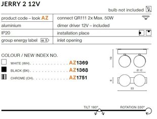 Azzardo valgusti Jerry 2 12V AZ1368 hind ja info | Laelambid | kaup24.ee