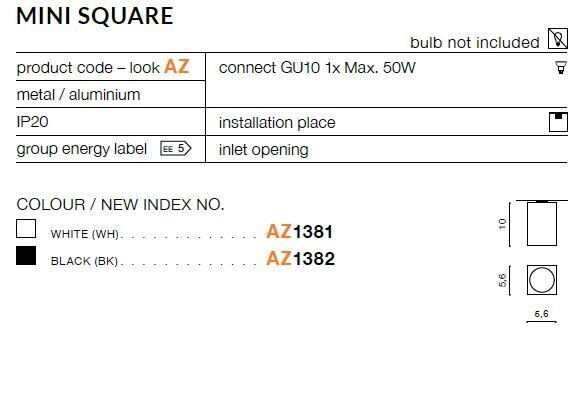 Azzardo laevalgusti Mini Square AZ1381 цена и информация | Laelambid | kaup24.ee