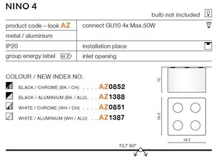 Azzardo valgusti Nino 4 AZ1387 цена и информация | Потолочные светильники | kaup24.ee