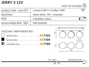 Azzardo laevalgusti AZ1723 Jerry 3 hind ja info | Laelambid | kaup24.ee