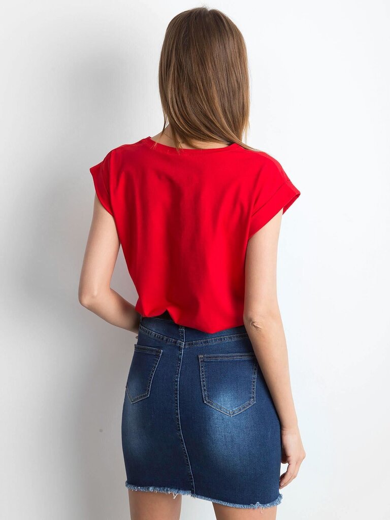 Tavaline naiste punane t-särk. 2016102135265 цена и информация | Naiste pluusid, särgid | kaup24.ee