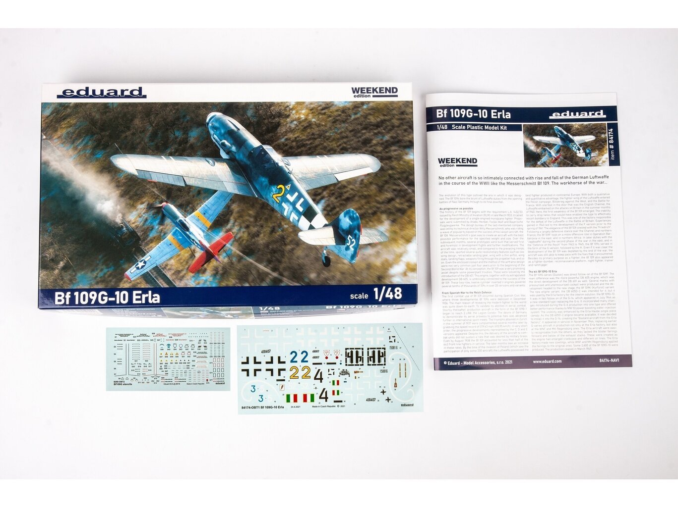 Eduard - Bf-109G-10 Erla Weekend Edition, 1/48, 84174 hind ja info | Klotsid ja konstruktorid | kaup24.ee