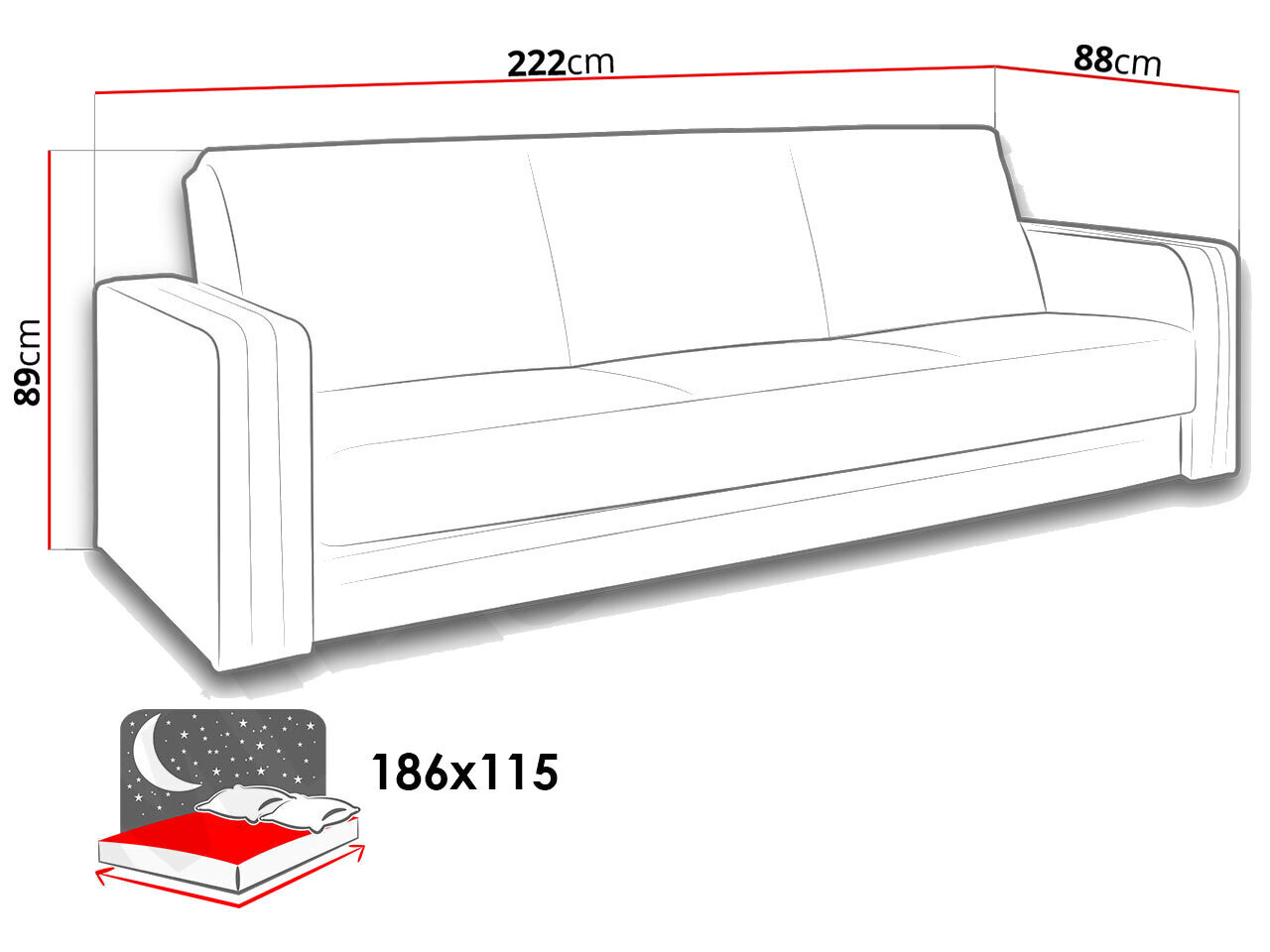 Diivanvoodi VIVUS KWADRAT-Lux 24 + Lux 12 hind ja info | Diivanid ja diivanvoodid | kaup24.ee